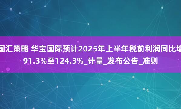 国汇策略 华宝国际预计2025年上半年税前利润同比增91.3%至124.3%_计量_发布公告_准则