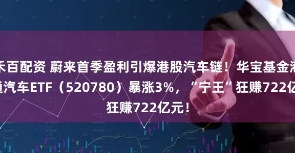 禾百配资 蔚来首季盈利引爆港股汽车链！华宝基金港股通汽车ETF（520780）暴涨3%，“宁王”狂赚722亿元！